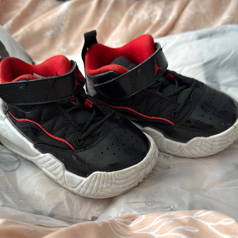 Kids Black and Red Athletic Shoes